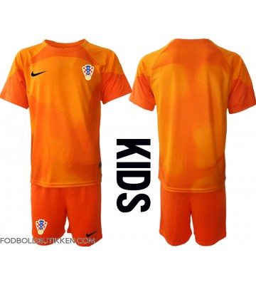Kroatien Målmand Udebanetrøje Børn VM 2022 Kortærmet (+ Korte bukser)